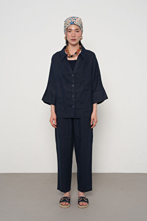 KADIN LACİ RENK V YAKA DÜĞMELİ GÖMLEK