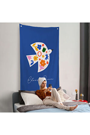 Minimalist Renkli Kuş Duvar Örtüsü-7667