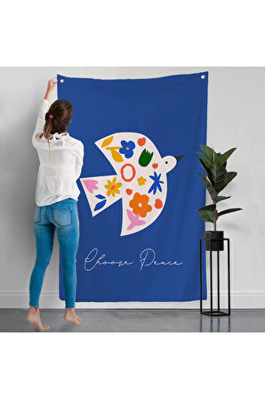 Minimalist Renkli Kuş Duvar Örtüsü-7667