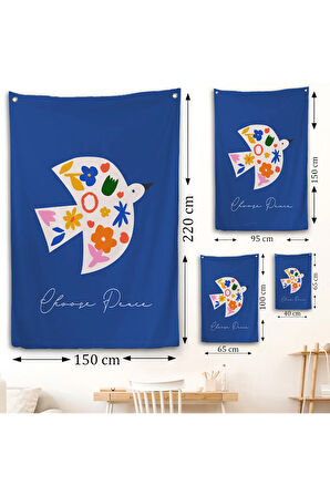 Minimalist Renkli Kuş Duvar Örtüsü-7667