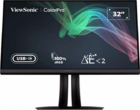 ViewSonic VP3256-4K 31.5 3840x2160 60Hz 5ms HDMI DP Type-C HDR10 Curved  IPS Monitör