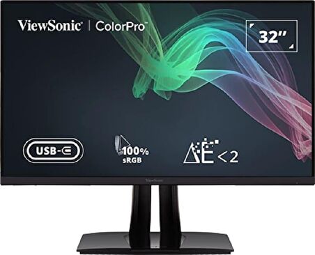 ViewSonic VP3256-4K 31.5 3840x2160 60Hz 5ms HDMI DP Type-C HDR10 Curved  IPS Monitör
