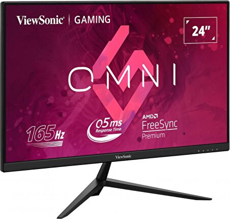 VIEWSONIC 23.8" VX2428J 0.5MS 165HZ IPS FHD HDMI DP 3KENAR CERCEVESIZ FREESYNC GAMING MONITOR 