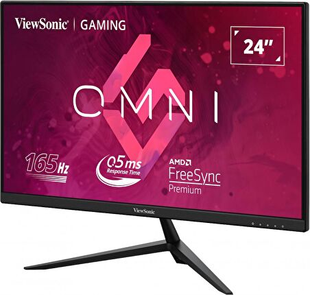 VIEWSONIC 23.8" VX2428J 0.5MS 165HZ IPS FHD HDMI DP 3KENAR CERCEVESIZ FREESYNC GAMING MONITOR 