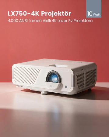 LX750-4K 4.000 ANSI Lümen Akıllı 4K Lazer Ev Projektörü