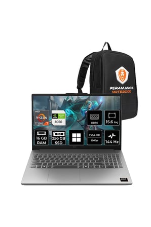 LOQ 15ARP10E R7 7735HS 16GB 256GB SSD RTX4050/6GB 65W 15.6" FHD 144Hz W11H Gaming Laptop