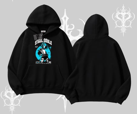Kapşonlu Sweatshirt Anime Cyberpunk Kız Baskılı