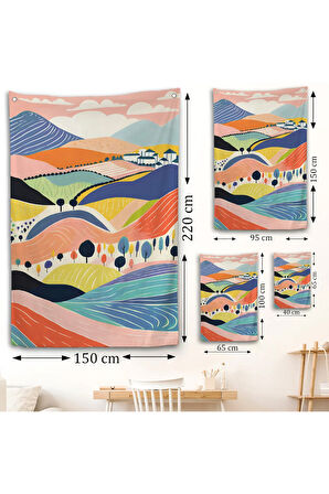 Pastel Tonlardaki Minimalist Duvar Örtüsü-7670