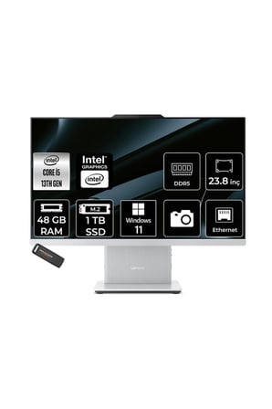 IdeaCentre 24IRH9 i5 13420H 48GB 1TB SSD 23.8" FHD 100Hz W11H Gri All in One Bilgisayar
