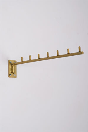 Duvara Monte Düz Gold 8'lik Telden Tekstil Askısı Baston