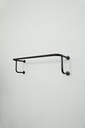 Destekli Yuvarlak Borudan U Askı 90 cm Siyah