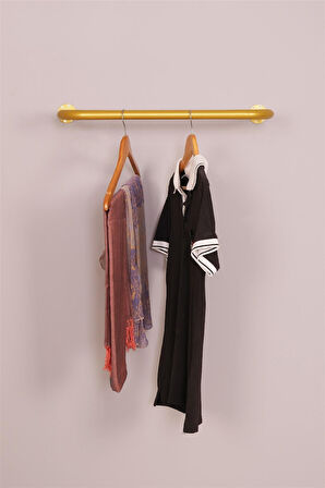 Yuvarlak Borudan Duvara Monte U Askı 60 cm Gold