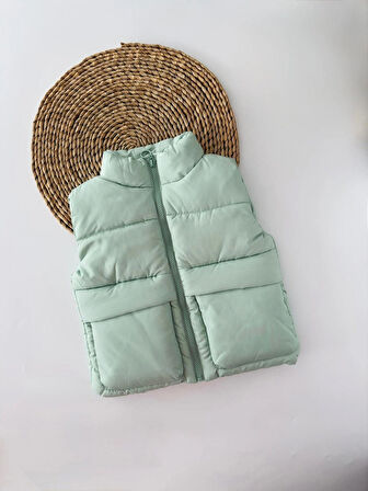 UNİSEX ÇOCUK SİSME YELEK FERMUAR DETAYLI