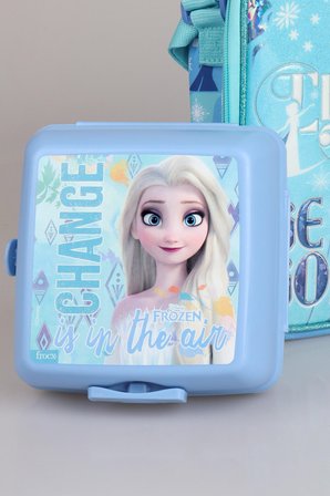 DEKOMUS LİSANSLI ELSA FROZEN "BESLENME ÇANTASI,BESLENME KABI VE 500 ML TRITAN MATARA OKUL BESLENME SETİ 