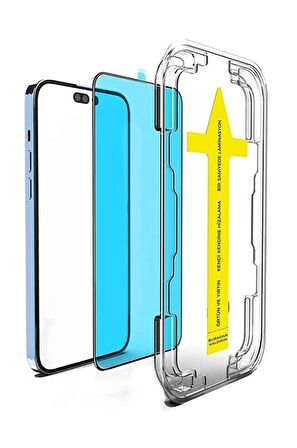 iPhone 12 Pro Max Hayalet Ekran Koruyucu Tam Kapatan Otomatik Hizalama Aparatlı Kolay Kurulum