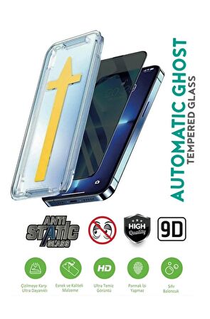 iPhone 12/12 Pro Hayalet Ekran Koruyucu Tam Kapatan Otomatik Hizalama Aparatlı Kolay Kurulum