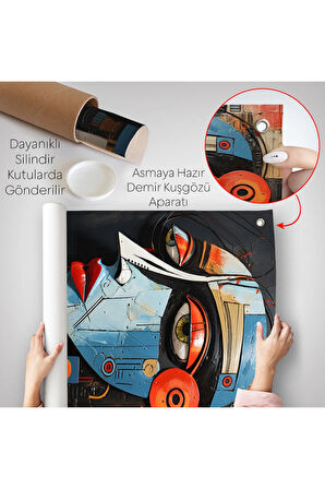 Rustik Soyut Kadın Duvar Örtüsü-7676