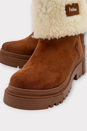 Kalın Taban Süet Kürklü Kadın Bot TABA