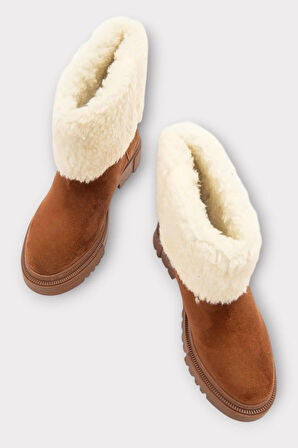 Kalın Taban Süet Kürklü Kadın Bot TABA