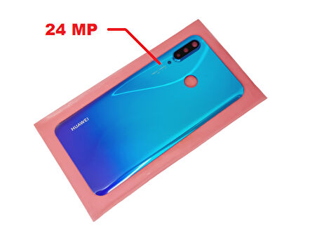 Huawei Uyumlu P30 Lite Arka Pil Batarya Kapağı + PİL ( Kamera Lensli 24 MP) MAVİ
