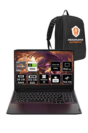 Lenovo IdeaPad 3 R5 5500H 36GB 512GB SSD RTX2050/4GB 144Hz 15.6'' W11H Gaming Laptop & PER4 ÇANTA