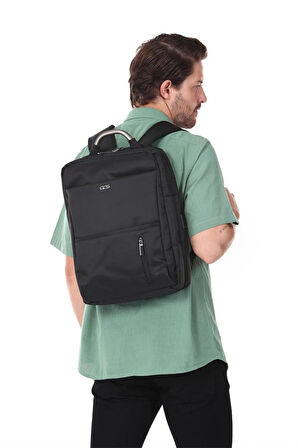 ÇÇS SİYAH SU GEÇİRMEZ KUMAŞ LAPTOP BÖLMELİ  SIRT ÇANTASI-51370