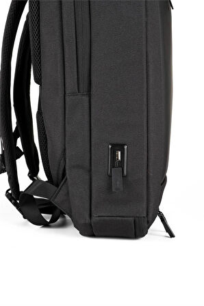 ÇÇS SİYAH SU GEÇİRMEZ KUMAŞ LAPTOP BÖLMELİ  SIRT ÇANTASI-51370
