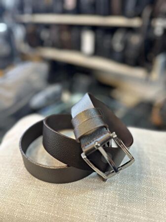 TRG POLO KAHVERENGİ HAKİKİ DERİ ERKEK KEMERİ-4 CM 