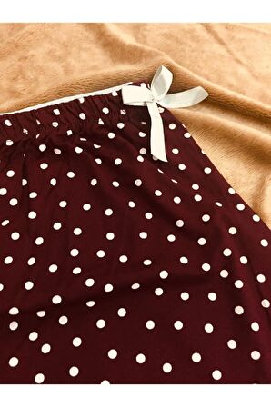 Puantiyeli Cepsiz Viskon Yazlık Kadın Pijama Altı