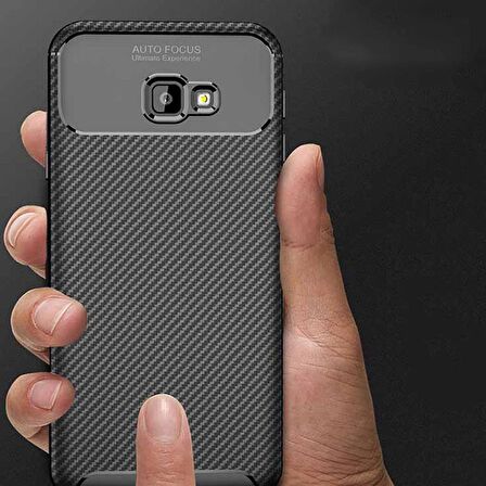 Gpack Samsung Galaxy J4 Plus Kılıf Negro Karbon SilikonNano Glass