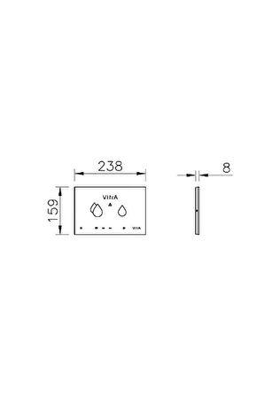 VitrA V-Care 768-1501 Akıllı Panel, 8 Cm