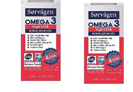 Sorvagen Omega 3 High Dha 50 Kapsül x 2 adet