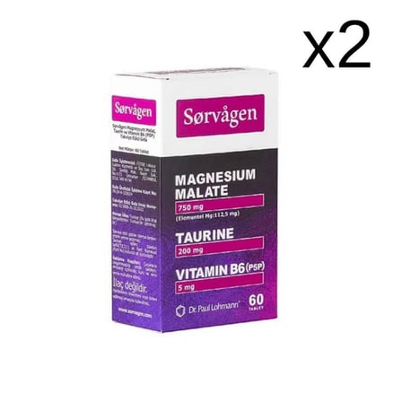 Sorvagen Magnezyum Malat 60 Tablet x2 Adet