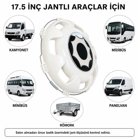 17.5 İnç Lüx Plastik Bombeli Jant Kapağı Kamyonet Midibüs Minibüs İçin 1 Adet