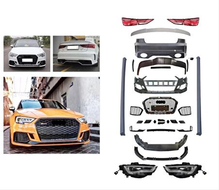 Audi a3 sedan rs3 facelift görünüm body kit tampon seti 2013 / 2016