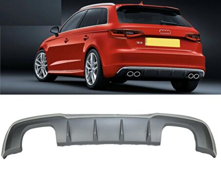 Audi a3 hb s3 difüzör ve egzoz ucu seti 2017+