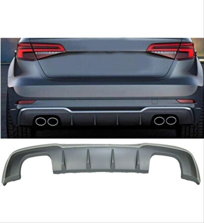 Audi a3 hb s3 difüzör ve egzoz ucu seti 2017+