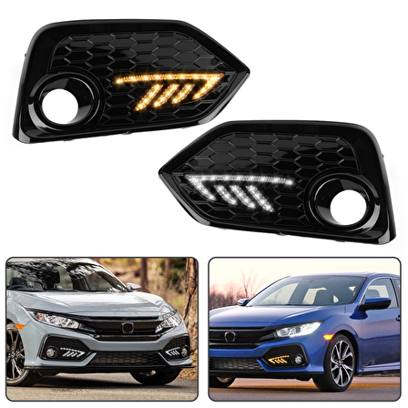 Honda civic fc5 uyumlu typer ön sis ledi lambası 2016+