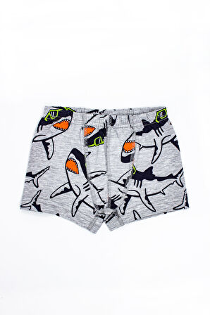 Öts Erkek Çocuk Atlet Boxer Likralı Gri Köpek Balığı (%96 Pamuk - %4 Elastan)