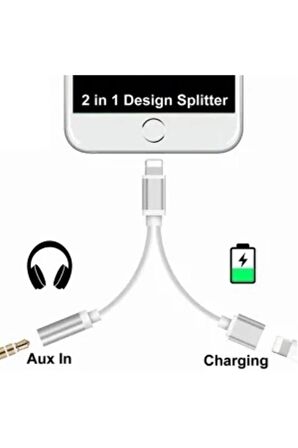 Lightning Kulaklık Şarj Çevirici Çoklayıcı Dönüştürücü Adaptör