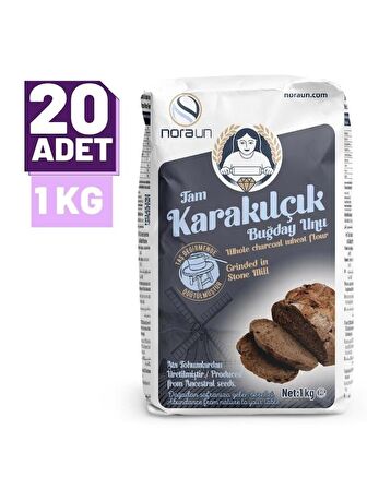 Tam Karakılçık Buğday Unu 1 Kg 20 adet (VEGAN)