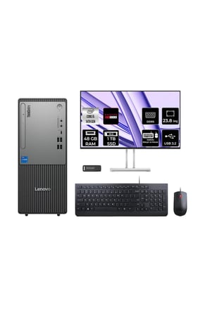 ThinkCentre Neo 50T G5 i5 14400 48GB 1TB SSD RX550/4GB FDOS Masaüstü Bilgisayar + 23.8"