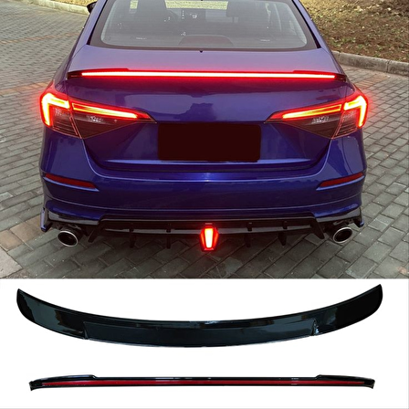 Honda civic fe1 bagaj üstü spoiler ledli pianoblack 2021+