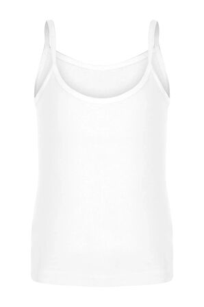 12'li Ribana İp Askılı Saten Kız Çocuk Atlet Beyaz 27214