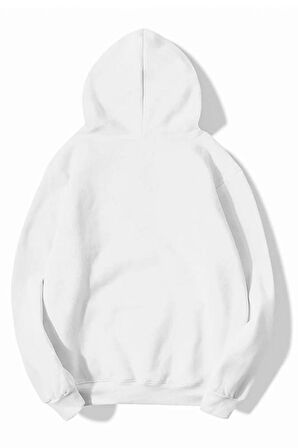 3 Iplik Polarlı Kapüşonlu Oversize Kalıp Hoodie Everyting Is Fine Kedi Tasarımlı Unisex Sweatshirt