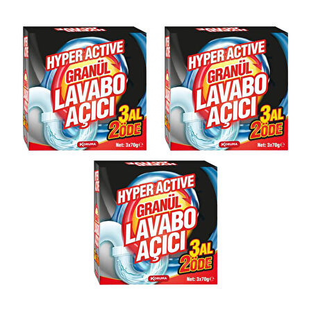 Hyper Active Lavabo Açıcı 70 G 3 Al 2 Öde x 3 Adet