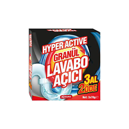 Hyper Active Lavabo Açıcı 70 G 3 Al 2 Öde x 3 Adet