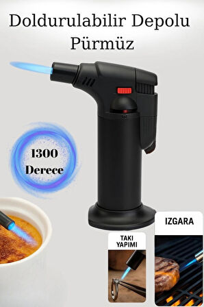 1300 Derece Doldurulabilir Alevli Pürmüz – Ayarlanabilir Gazlı Torch