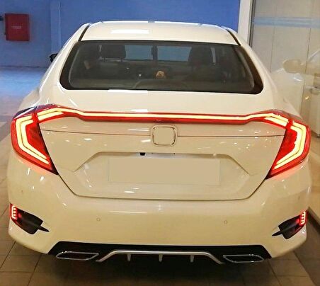 Honda civic fc5 uyumlu ledli stop lambası ve spoiler kırmızı 2016+