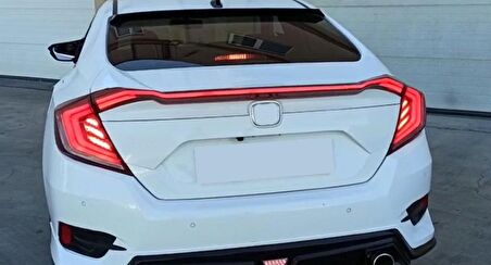 Honda civic fc5 uyumlu ledli stop lambası ve spoiler kırmızı 2016+